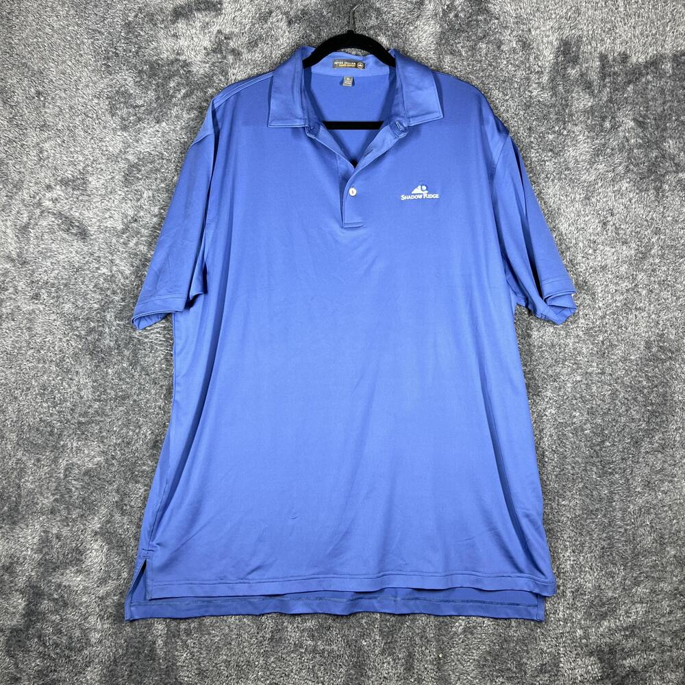 Peter Millar Polo Shirt Mens XL Blue Summer Comfort Polyester Spandex Golf